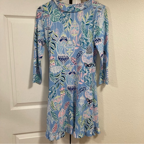 Lilly Pulitzer Dress Jessalynne Wrap Romper Blue Peri Lapis Lanterns Medium - Picture 11 of 16